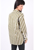 Camasa Dama Selected Slflotte Striped bumbac Martini Olive Stripes